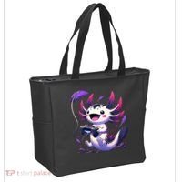 Cute Axolotl Playing Console Video Games Axolotl Gaming Tote Bag thumb 2