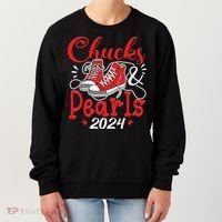 Chucks And Pearls Im With Her Kamala 2024 Women's Sweatshirt thumb 0