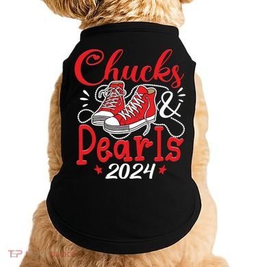 Chucks And Pearls Im With Her Kamala 2024 Doggie Tank