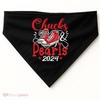 Chucks And Pearls Im With Her Kamala 2024 USA-Made Doggie Bandana thumb 0