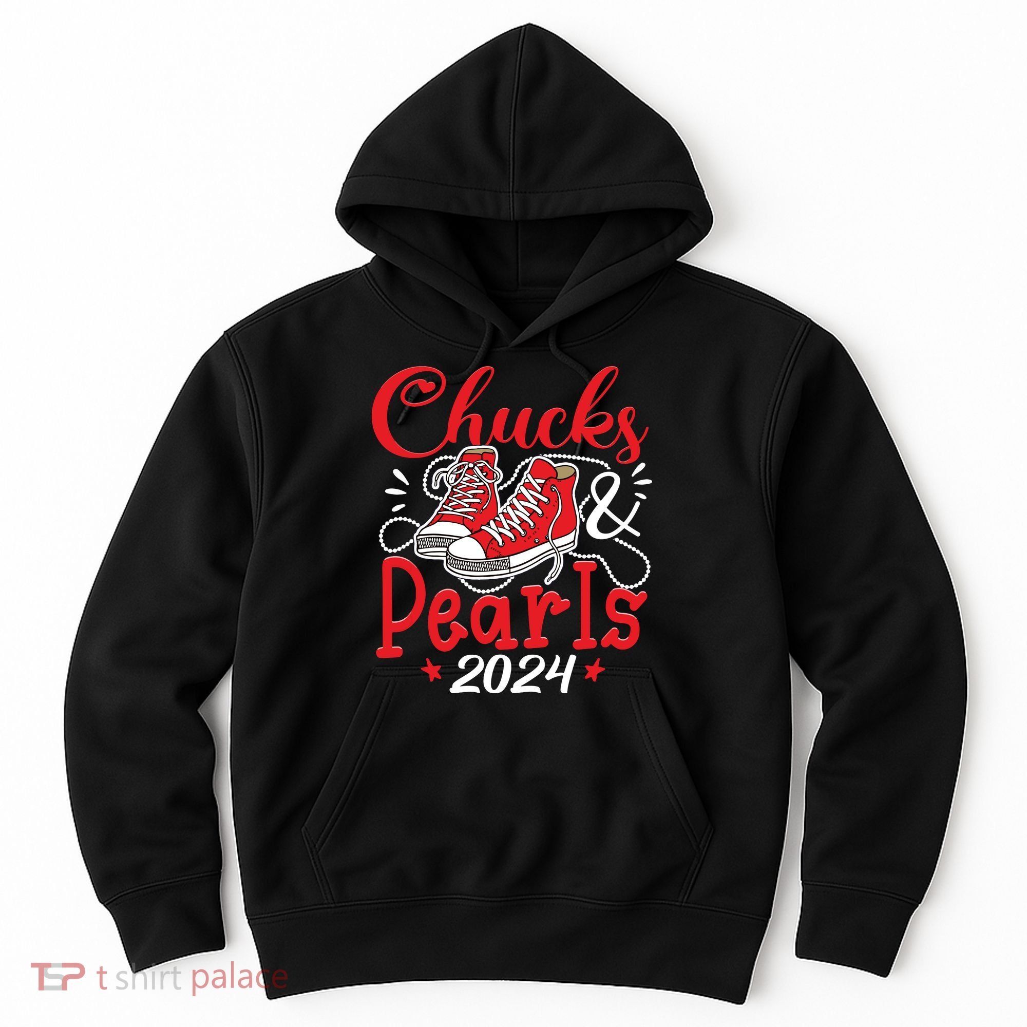 Chucks And Pearls Im With Her Kamala 2024 Hoodie