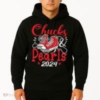 Chucks And Pearls Im With Her Kamala 2024 Hoodie thumb 2