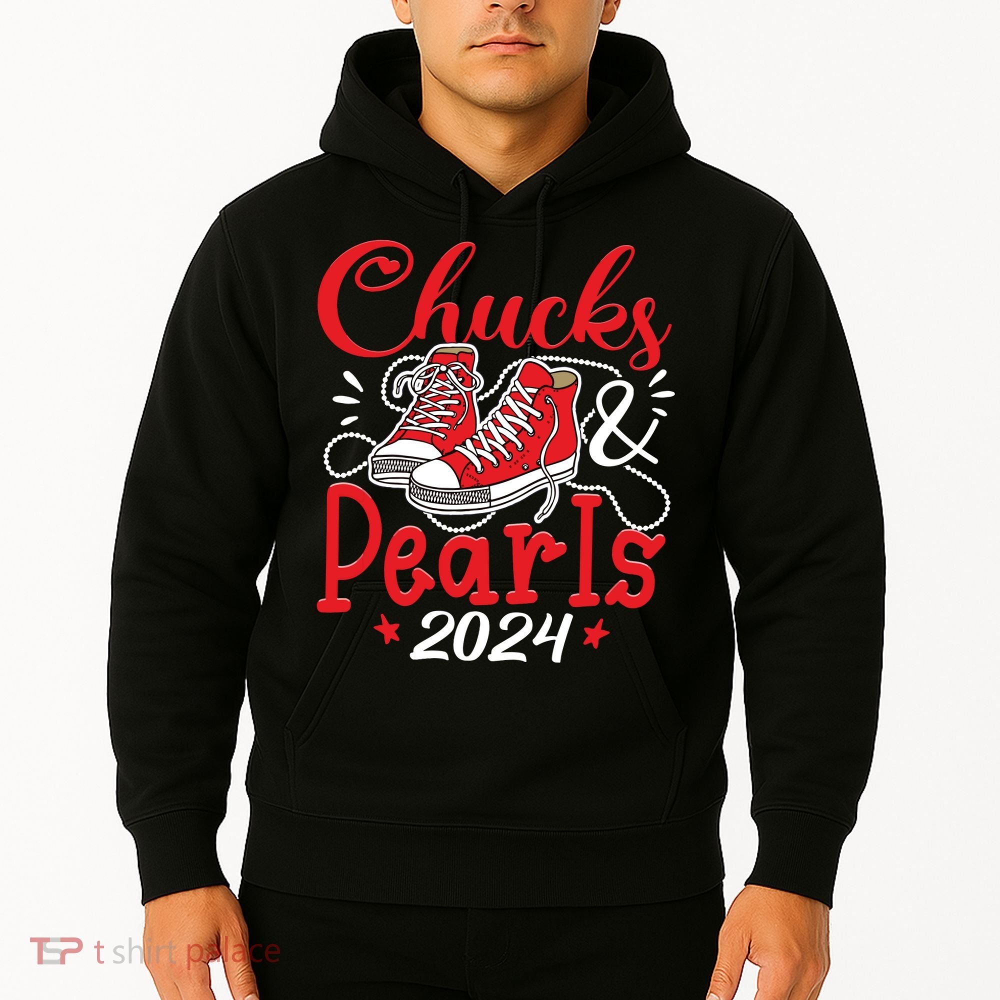 Chucks And Pearls Im With Her Kamala 2024 Hoodie