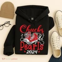Chucks And Pearls Im With Her Kamala 2024 Hoodie thumb 4