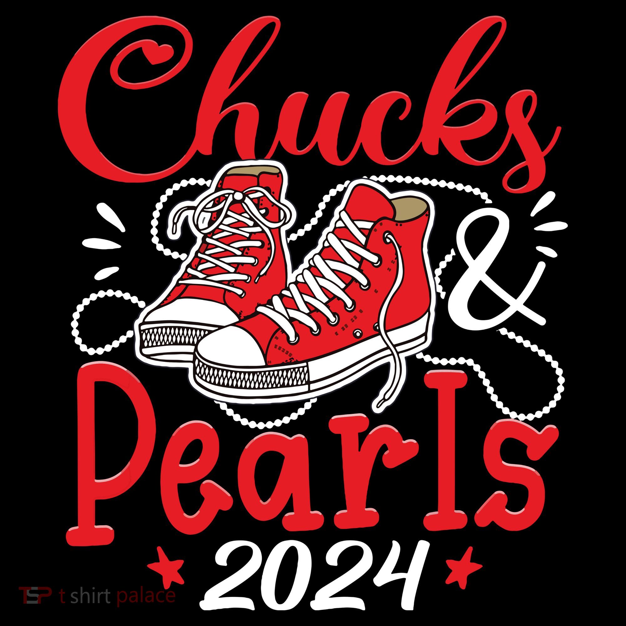 Chucks And Pearls Im With Her Kamala 2024 Sweatshirt