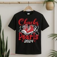 Chucks And Pearls Im With Her Kamala 2024 T-Shirt thumb 2
