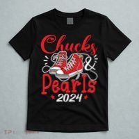 Chucks And Pearls Im With Her Kamala 2024 T-Shirt thumb 5
