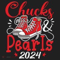 Chucks And Pearls Im With Her Kamala 2024 Beanie thumb 2
