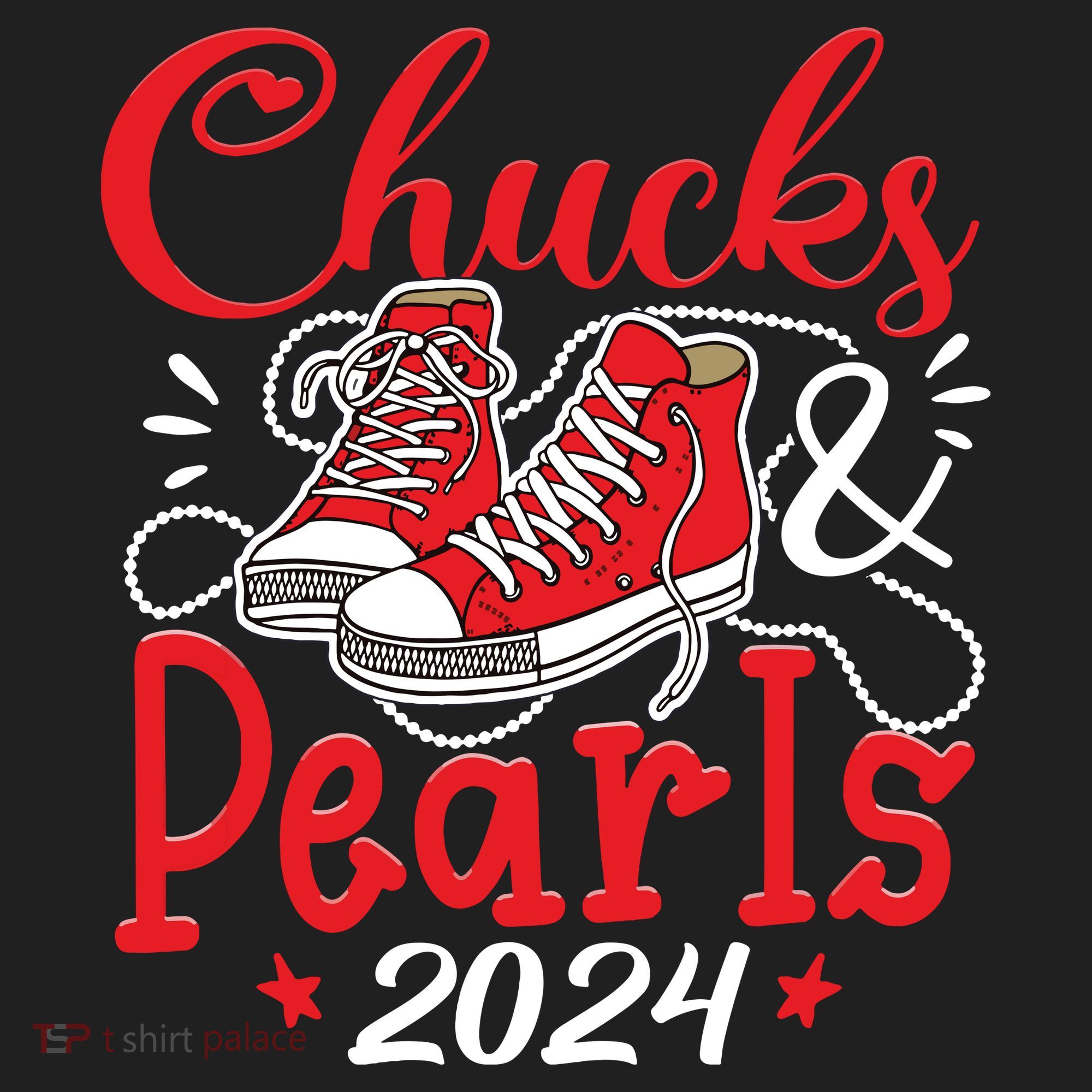 Chucks And Pearls Im With Her Kamala 2024 Beanie