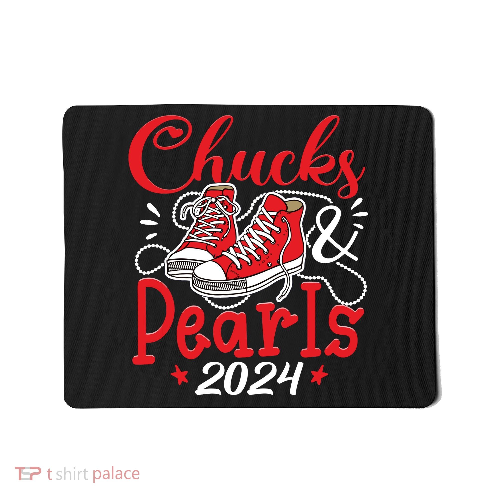 Chucks And Pearls Im With Her Kamala 2024 Mousepad
