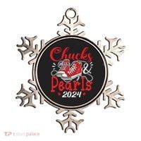 Chucks And Pearls Im With Her Kamala 2024 Ornament thumb 0