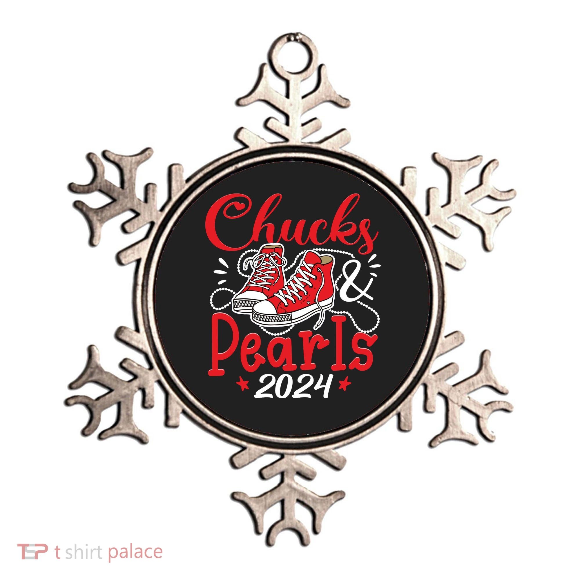 Chucks And Pearls Im With Her Kamala 2024 Ornament