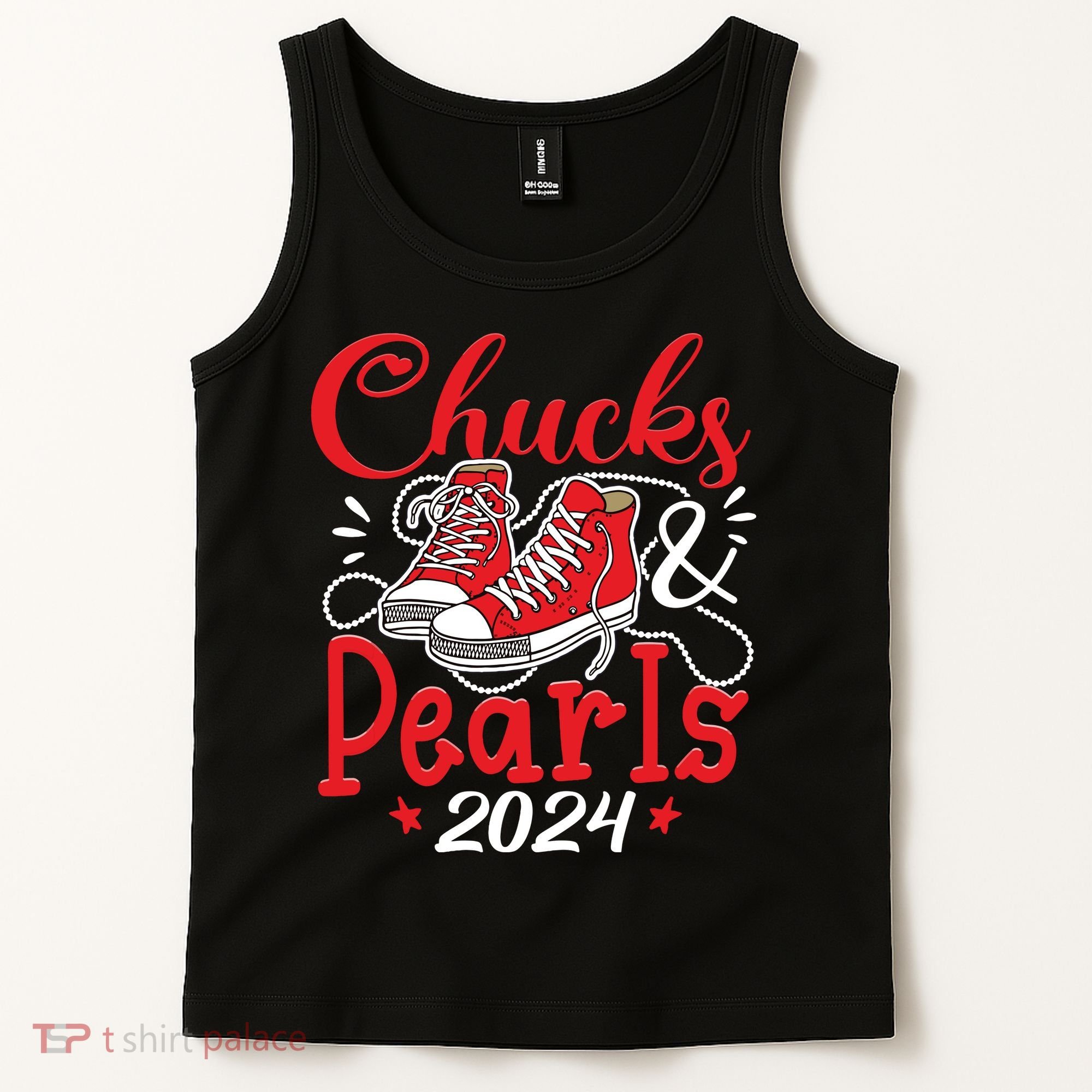Chucks And Pearls Im With Her Kamala 2024 Tank Top