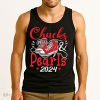 Chucks And Pearls Im With Her Kamala 2024 Tank Top thumb 3