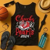Chucks And Pearls Im With Her Kamala 2024 Tank Top thumb 4