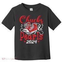 Chucks And Pearls Im With Her Kamala 2024 Toddler T-Shirt thumb 0