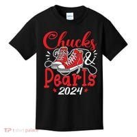 Chucks And Pearls Im With Her Kamala 2024 Kids T-Shirt thumb 0
