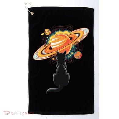 Cat And Planets Cosmic Universe Design Golf Towel
