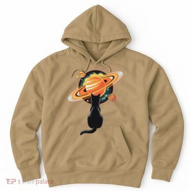 Cat And Planets Cosmic Universe Design Hoodie