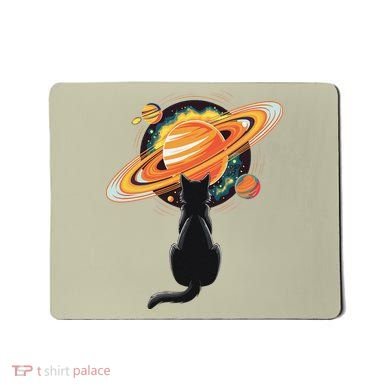 Cat And Planets Cosmic Universe Design Mousepad