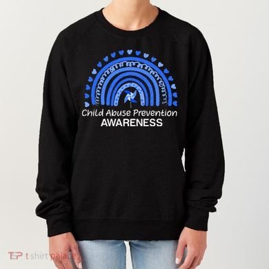 Child Abuse Prevention Awareness Blue Boho Rainbow Pinwheel Women's Sweatshirt