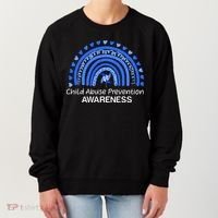 Child Abuse Prevention Awareness Blue Boho Rainbow Pinwheel Women's Sweatshirt thumb 0