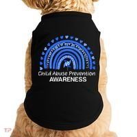 Child Abuse Prevention Awareness Blue Boho Rainbow Pinwheel Doggie Tank thumb 0