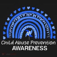 Child Abuse Prevention Awareness Blue Boho Rainbow Pinwheel USA-Made Doggie Bandana thumb 2