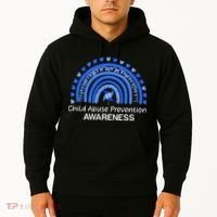 Child Abuse Prevention Awareness Blue Boho Rainbow Pinwheel Hoodie thumb 2
