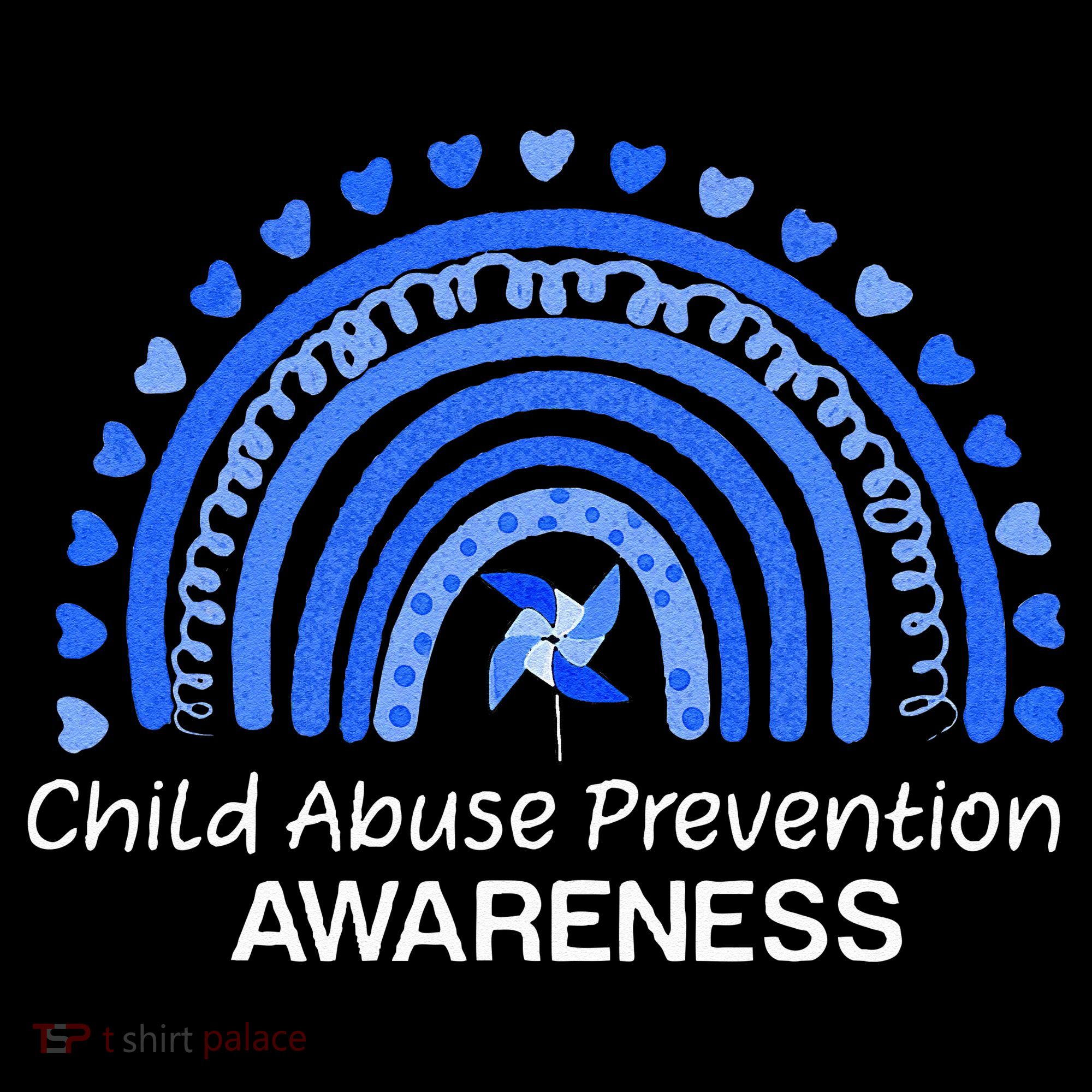 Child Abuse Prevention Awareness Blue Boho Rainbow Pinwheel Sweatshirt