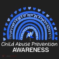 Child Abuse Prevention Awareness Blue Boho Rainbow Pinwheel Beanie thumb 2