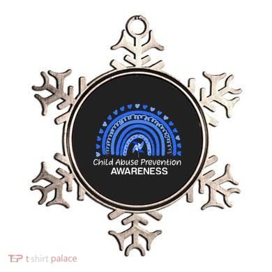 Child Abuse Prevention Awareness Blue Boho Rainbow Pinwheel Ornament
