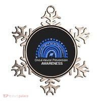 Child Abuse Prevention Awareness Blue Boho Rainbow Pinwheel Ornament thumb 0