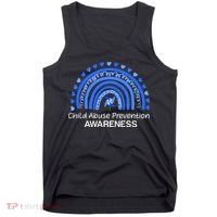 Child Abuse Prevention Awareness Blue Boho Rainbow Pinwheel Tank Top thumb 0
