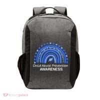Child Abuse Prevention Awareness Blue Boho Rainbow Pinwheel Vector Backpack thumb 0