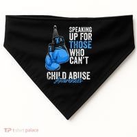 Child Abuse Prevention Awareness Boxing Gloves Blue Ribbon USA-Made Doggie Bandana thumb 0