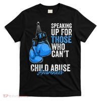 Child Abuse Prevention Awareness Boxing Gloves Blue Ribbon T-Shirt thumb 0