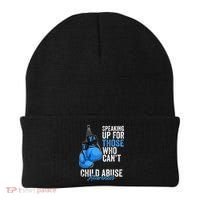 Child Abuse Prevention Awareness Boxing Gloves Blue Ribbon Beanie thumb 0
