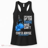 Child Abuse Prevention Awareness Boxing Gloves Blue Ribbon Women's Tank Top thumb 0