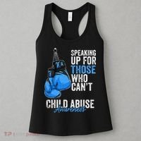 Child Abuse Prevention Awareness Boxing Gloves Blue Ribbon Women's Tank Top thumb 3