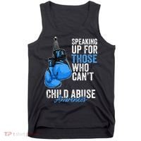 Child Abuse Prevention Awareness Boxing Gloves Blue Ribbon Tank Top thumb 0