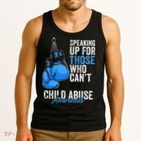 Child Abuse Prevention Awareness Boxing Gloves Blue Ribbon Tank Top thumb 3