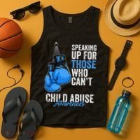 Child Abuse Prevention Awareness Boxing Gloves Blue Ribbon Tank Top thumb 4