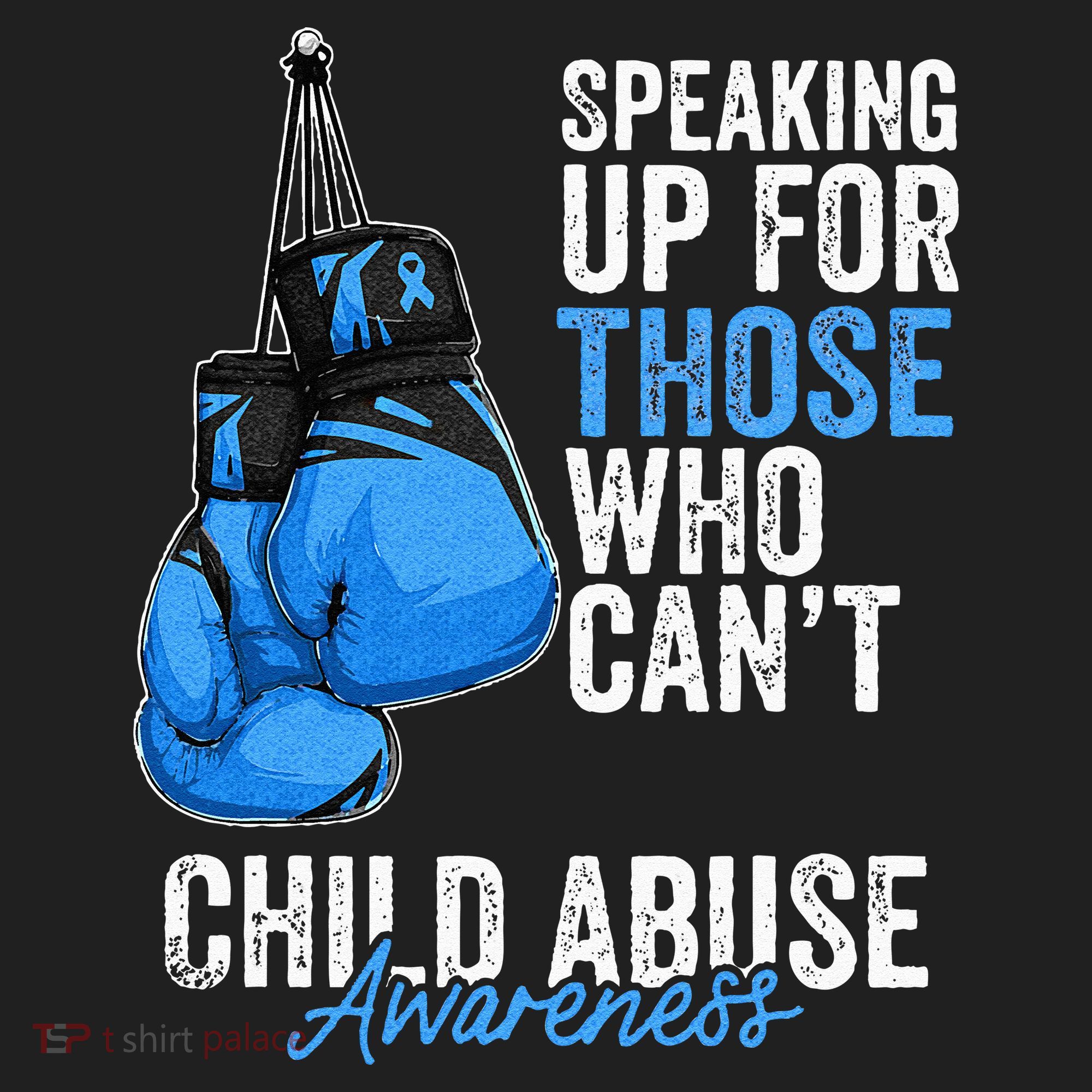 Child Abuse Prevention Awareness Boxing Gloves Blue Ribbon Golf Towel