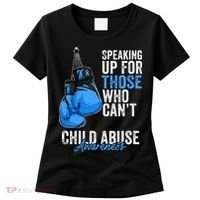 Child Abuse Prevention Awareness Boxing Gloves Blue Ribbon Women's T-Shirt thumb 0