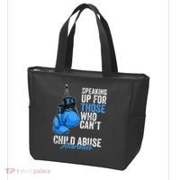 Child Abuse Prevention Awareness Boxing Gloves Blue Ribbon Tote Bag thumb 3