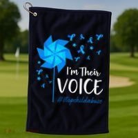 Child Abuse Prevention Awareness IM Their Voice Pinwheel Golf Towel thumb 1
