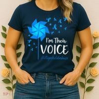 Child Abuse Prevention Awareness IM Their Voice Pinwheel Women's T-Shirt thumb 2