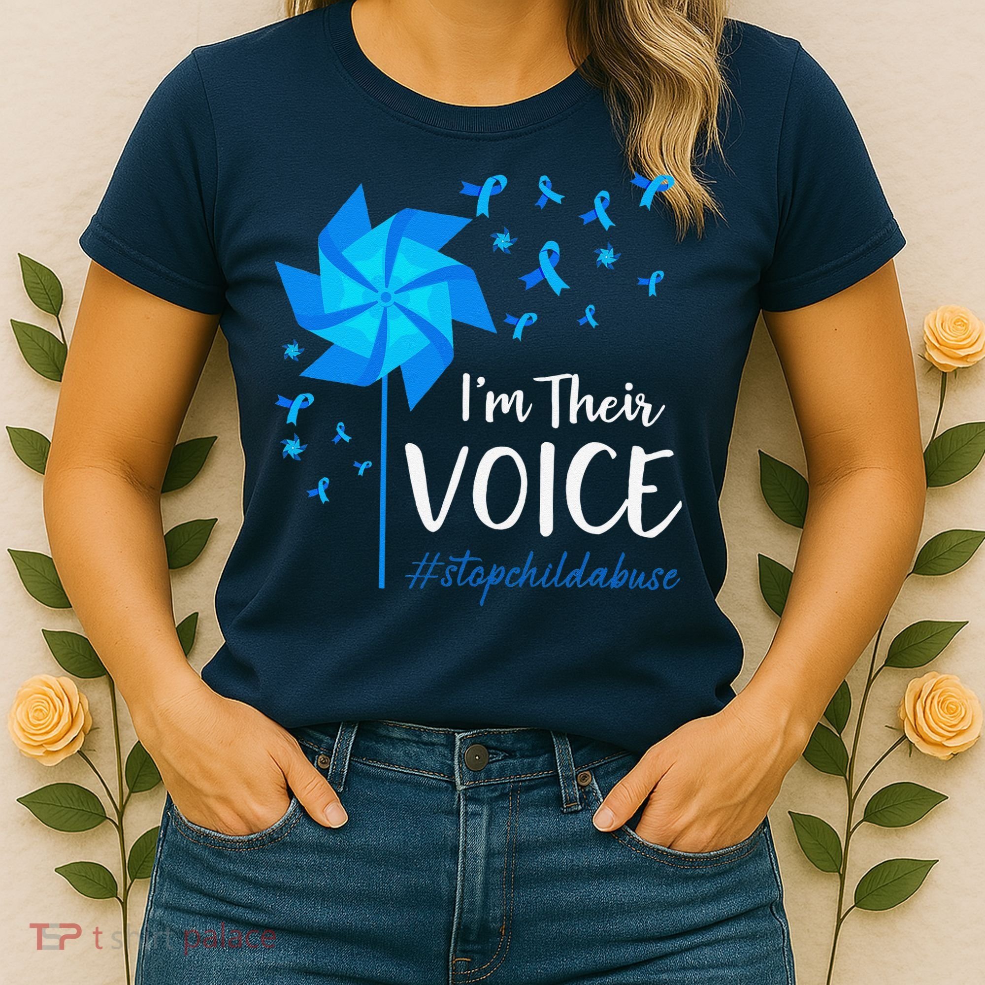 Child Abuse Prevention Awareness IM Their Voice Pinwheel Women's T-Shirt