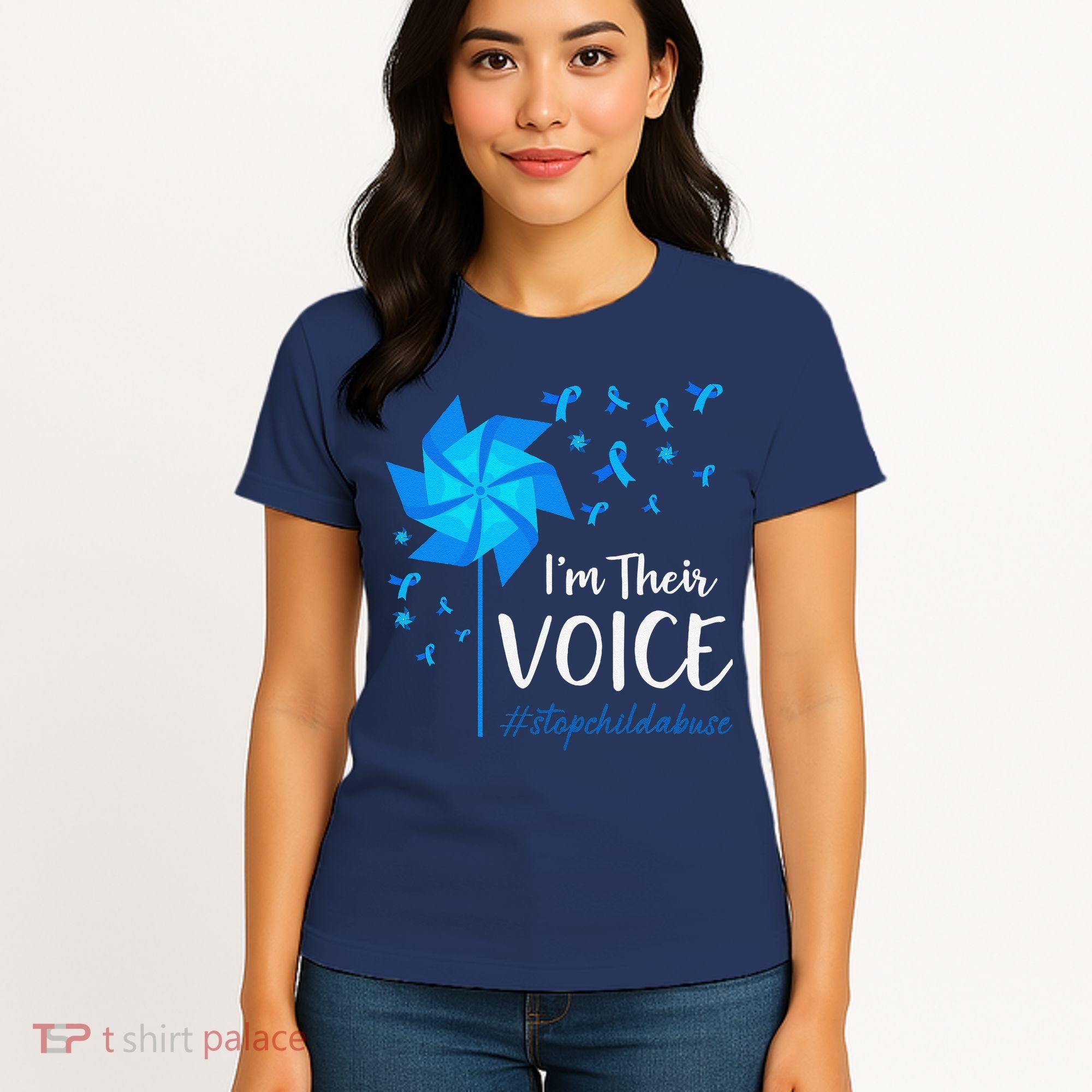 Child Abuse Prevention Awareness IM Their Voice Pinwheel Women's T-Shirt